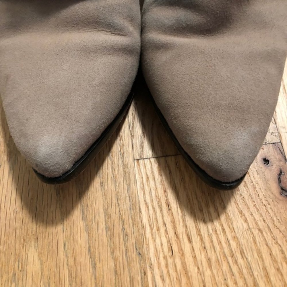 Derek Lam Grey Suede Black Leather Ankle Boots - Picture 7 of 8